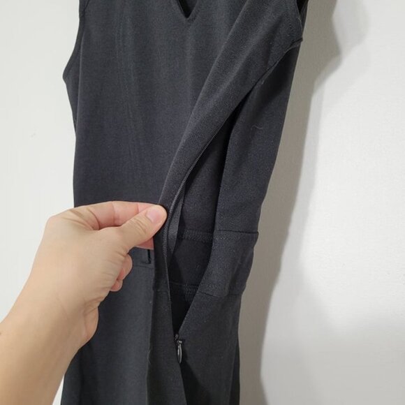 Societe Anonyme Black Sleeveless V-Neck Knee Length Sheath Dress Size XS - Picture 8 of 10